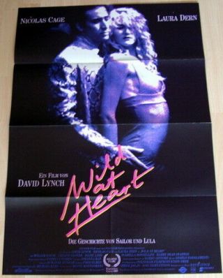 David Lynch Wild At Heart Vintage German 1 Sheet Movie Poster 1990