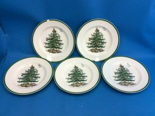 Set 5 Vintage Spode Made In England Christmas Tree S3324 - A3 Dishes Plates