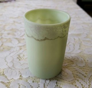 Antique England Glass Company Green Opaque Tumbler Art Glass Collectable