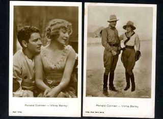 Vintage Ronald Colman Vilma Banky Two (2) German Ross 1920 