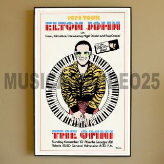 Elton John Framed Poster November 10 1974 The Omni Atlanta Ga Live Tour Promo