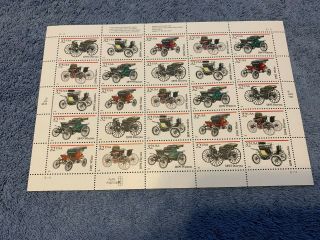Us Postage Stamp Sheet Classic Cars 1994 32cent Stamps,  Sheet Of 25