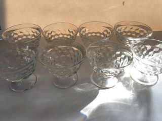 Set Of 8 Vintage Fostoria American Sherbet Desert Glasses 3” Tall 4” Diameter