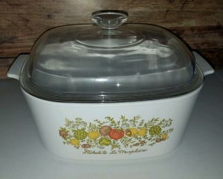 Vintage Corning Ware Spice Of Life 5 Liter Casserole Dish A - 5 - B With A - 12 - C Lid
