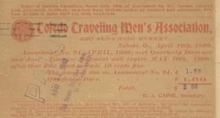 Toledo Ohio Centennial 1900 cancel on Postal card Travelings Mens Association 2