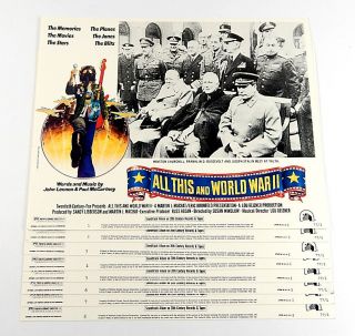 All This And World War Ii Theatrical Movie 11x14 Lobby Card Set Of 8 Vintage