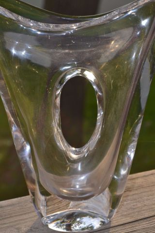 Vintage Daum Crystal Glass Forato Vase MARKED 2