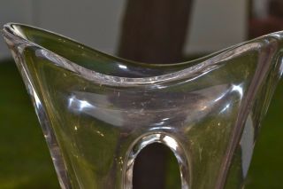 Vintage Daum Crystal Glass Forato Vase MARKED 3