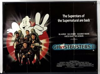 Ghostbusters 2 Movie Poster (fine -) Uk Quad 30x40 1989 Sci - Fi Bill Murray 044f