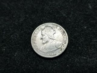 Old Silver Coin 1916 Panama 5 Centesimos.  Key Date.  Low 100k