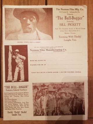 1921 The Bull - Dogger Pressbook Bill Pickett Cowboy