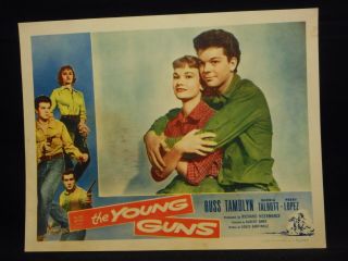 The Young Guns 1956 Lobby Card Vf Western Russ Tamblyn Gloria Talbott