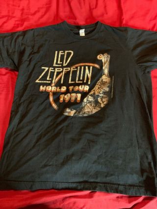 Vintage Led Zepplin World Tour 1971 T - Shirt Sz Md (shirt Is From 2007) Tultex