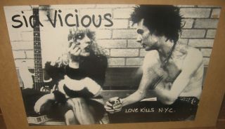 Rare Sid Vicious Love Kills Nyc Record Promo Poster Nancy