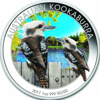 2017 Australia Silver Kookaburra.  999 - 1 Ounce Pure Silver Colorized
