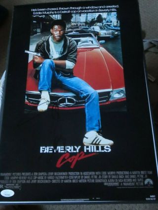 Eddie Murphy Signed Beverly Hills Cop 12x18 Movie Poster Photo Jsa Authenticated