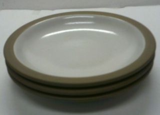 3 Edith Heath Ceramics 9 & 1/4 Inch Diameter Lunch Plates,  Sandalwood Matte Rim