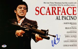 Al Pacino Signed 11 X 17 Scarface Movie Poster Photo Tony Montana - Psa Dna 5