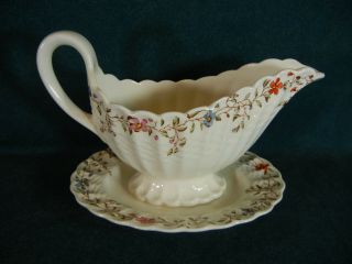 Copeland Spode Wicker Dale Gravy Boat With Separate Under Plate
