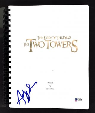 Andy Serkis Signed Lord Of The Rings The Two Towers Movie Script Bas C18668