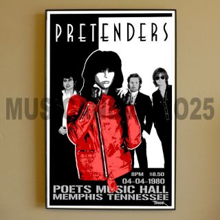 Pretenders Framed Poster April 4 1980 Memphis Tennessee Poets Music Hall Tour