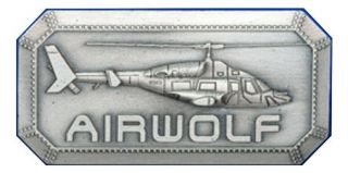 Airwolf Tv Series Helicopter Metal Logo Pin