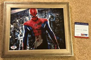 Stan Lee Hand Signed Autographed Custom Framed Spider - Man Picture With Psa