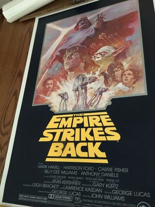 Empire Strikes Back Movie Poster 1980 Re - Release — Rolled 27x41