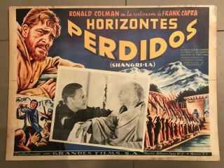 Mexican Lobby Card 12.  5x17: Lost Horizon (shangri - La) (1937) Ronald Coleman