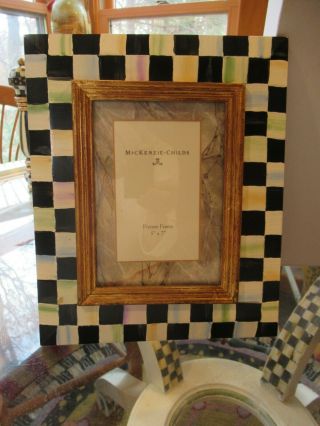 Mackenzie Childs Courtly Check Picture Photo Frame For 5 By 7 Image W/tag
