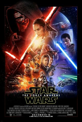 Star Wars The Force Awakens Ds 2 Sided 27x40 Us Movie Poster Vf/nm - 2
