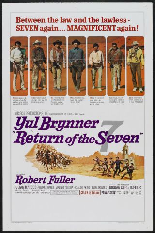 Return Of The Seven Orig One Sheet Poster Yul Brynner/robert Fuller/warren Oates