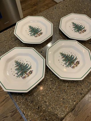 Nikko Christmastime Set Of 12 Dinner Plates 10 " -,  Octagon,  Japan