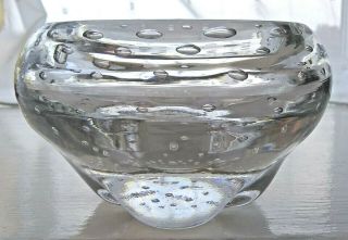 Mid Century Vintage Whitefriars Glass Flint Controlled Bubble Bowl 9294