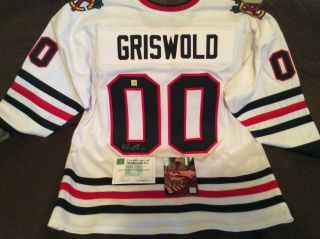 Chevy Chase Clark Griswold Christmas Vacation Signed Black Hawks Jersey