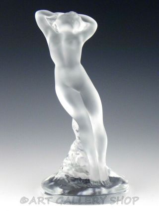 Lalique France Crystal Figurine Danseuse Bras Leves Nude Lady Woman Dancer