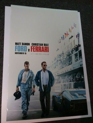 Ford Vs Ferrari,  Double Sided Movie Poster 27 X 40 Version B Ford Gt40