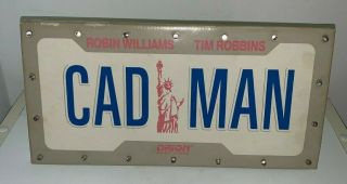 Cadillac Man,  Light Up License Plate Promo Sign " Cad - Man " (robin Williams)
