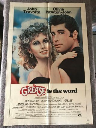 Grease 1978 Orig.  1 Sheet Movie Poster 27 " X41 " (f, ) Travolta/olivia Newton - John