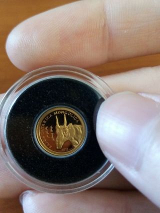Saiga Tatarica Coin 500 Tugrics 0.  5 G 9999 Gold Proof Mongolia 2011