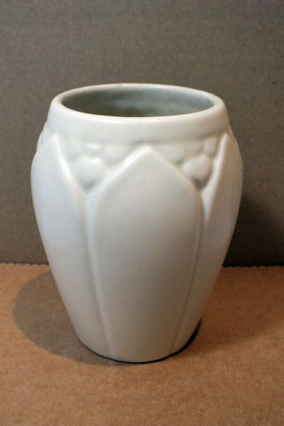 Vintage Rookwood Pottery Vase White 1932 2090 4 1/2 inch Arts Crafts Deco 3