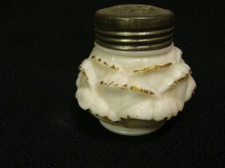 Eapg Opaque White Moss Rose Shaker
