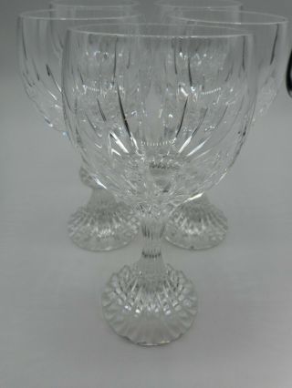 Set Of 4 Plus 1 Perfect Baccarat Crystal Massena Wine Or Water Glasses 6 1/2 "