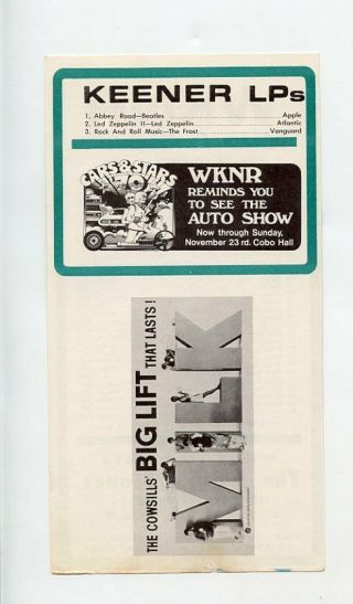 The Rolling Stones 1969 WKNR Detroit Concert Handbill Music Guide 2