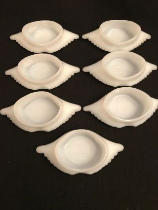 7 Vintage Glasbake Milk Glass Crab Imperial Baking Butter Dishes