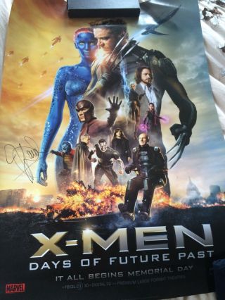 X - Men Days Of Future Past Movie Poster Autographed By Jennifer Lawrence