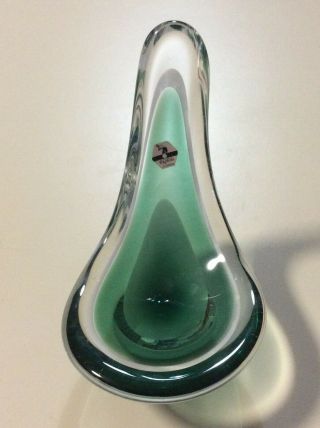 Swedish Art glass mid century Flygsfors Coquille teardrop dish1958 - 62 Paul Kedel 2