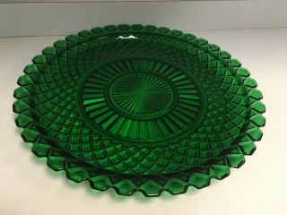Waterford Forest Green Sandwich Plate - Depression 1939 - 44 - Hocking Glass