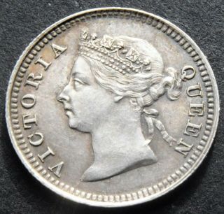 1886 China Hong Kong 5 Cent Queen Victoria Silver Coin