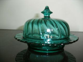 One Rare Swirl " Petal Swirl " Butter Dish With Lid In